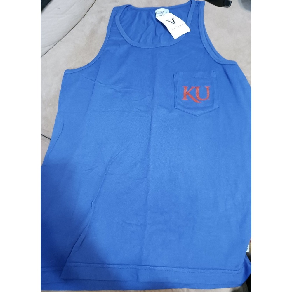NEW Venley NCAA Men's Front &‎ Back Pocket Tank, Kansas University Jayhawks, M